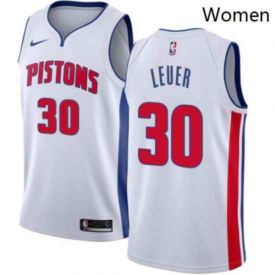 Womens Nike Detroit Pistons 30 Jon Leuer Authentic White Home NBA Jersey Association Edition